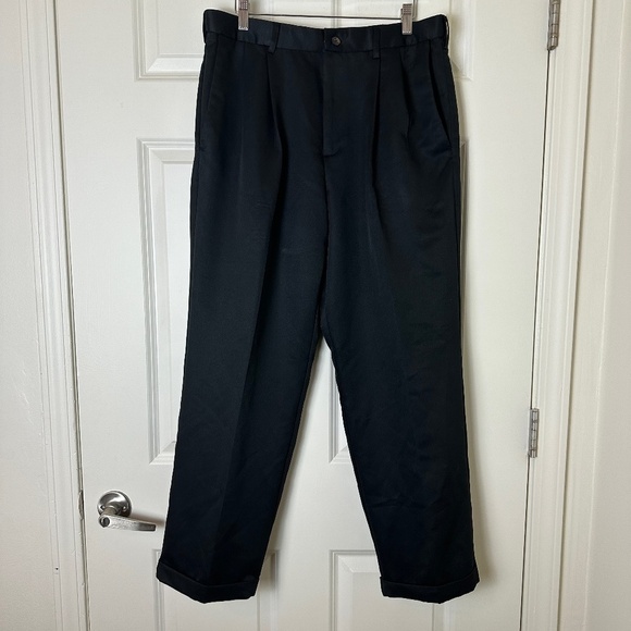 Haggar‎ Black Dress Pants Men Size 34x30 - Picture 1 of 6